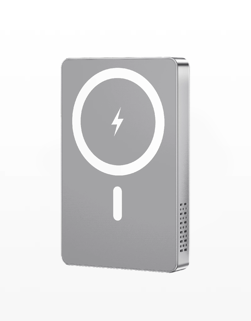 magnetic power bank 10000mah with cooling fan gray